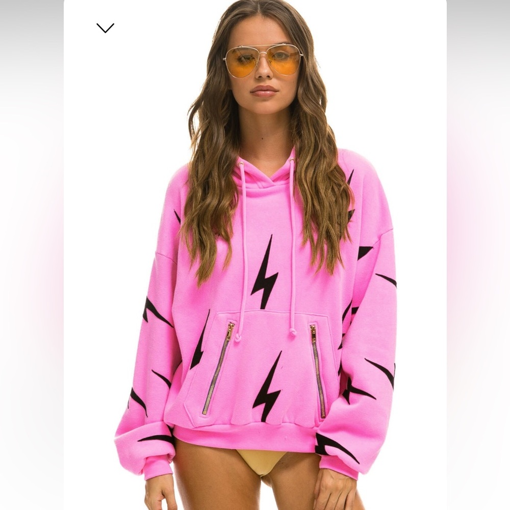 Aviator Nation pink lightning bolt hoodie. Never worn!